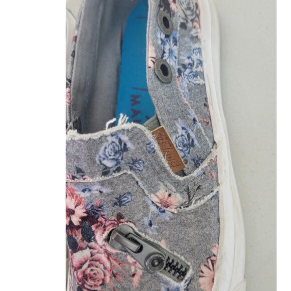 Blowfish Malibu Slip On Tennis Shoes Womens 7.5 Floral Zipper Accents Fun Shoes - Picture 6 of 9